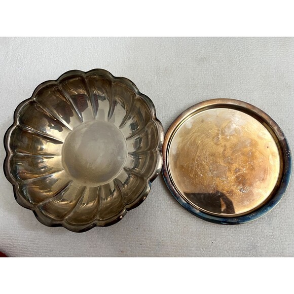 2Pcs/pack Vintage Reed and Barton Silver Plated Bowl 175 Plate 980 - Picture 1 of 6